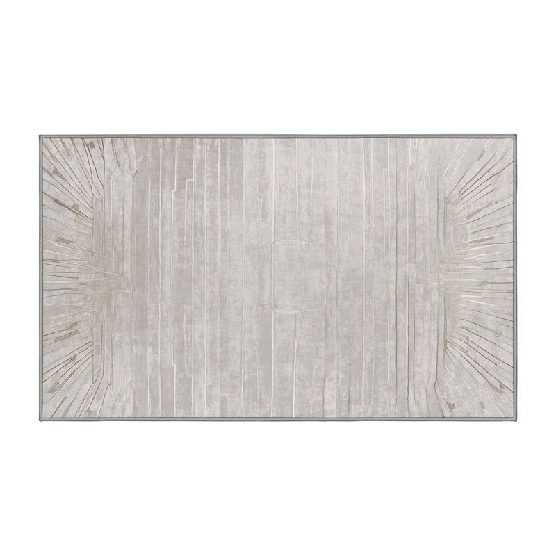 Machine Washable Gray Area Rug, Rectangle 6' x 9'
