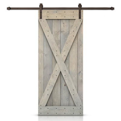 Calhome 84 in. H Barn Door with Barn Door Hardware