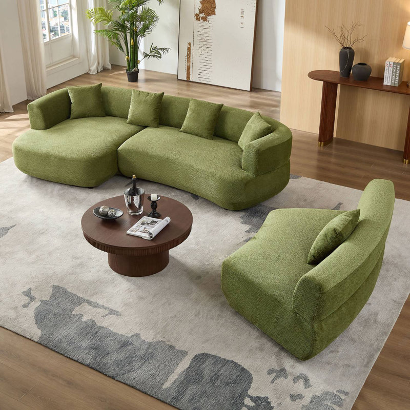 Canapé modulaire incurvé surdimensionné 177,17 po, Orienté à gauche (vu de face)