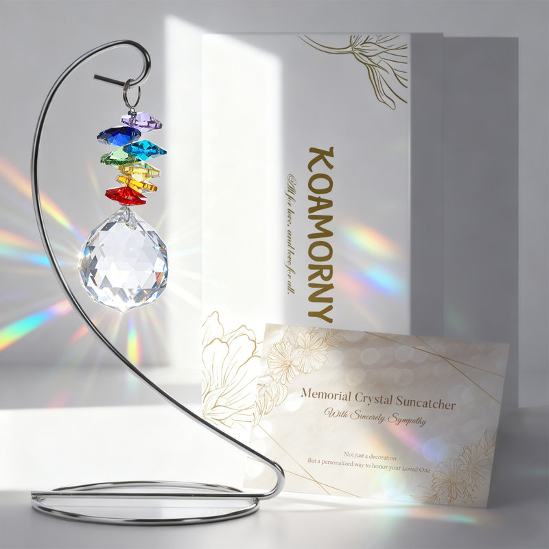 Attrape-soleil avec prisme de cristal arc-en-ciel avec support de bureau