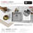 Styluxe Stylish Aqua Undermount 19" Stainless Steel Single Bowl Kitchen Sink-131082549-131082550