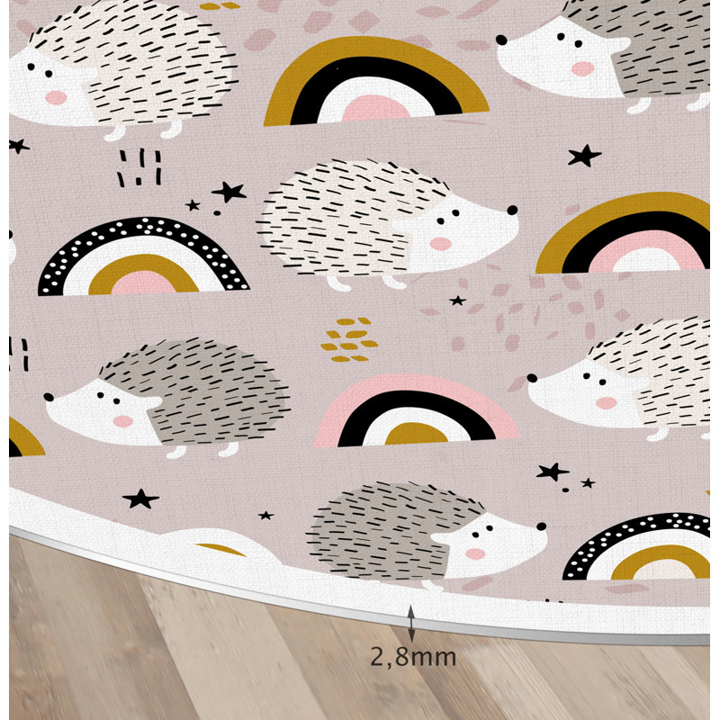 Alexanna Vinyl Machine Printed Area Rug, Round 200cm