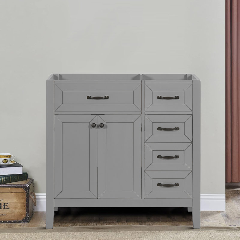 Base de meuble-lavabo simple 35,51 po seulement, Gris