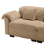 Canapé modulaire en U avec siège très grand et rangement, velours brun clair 3 coussins moelleux, siège repose-pieds, sièges de rangement repose-pieds,
