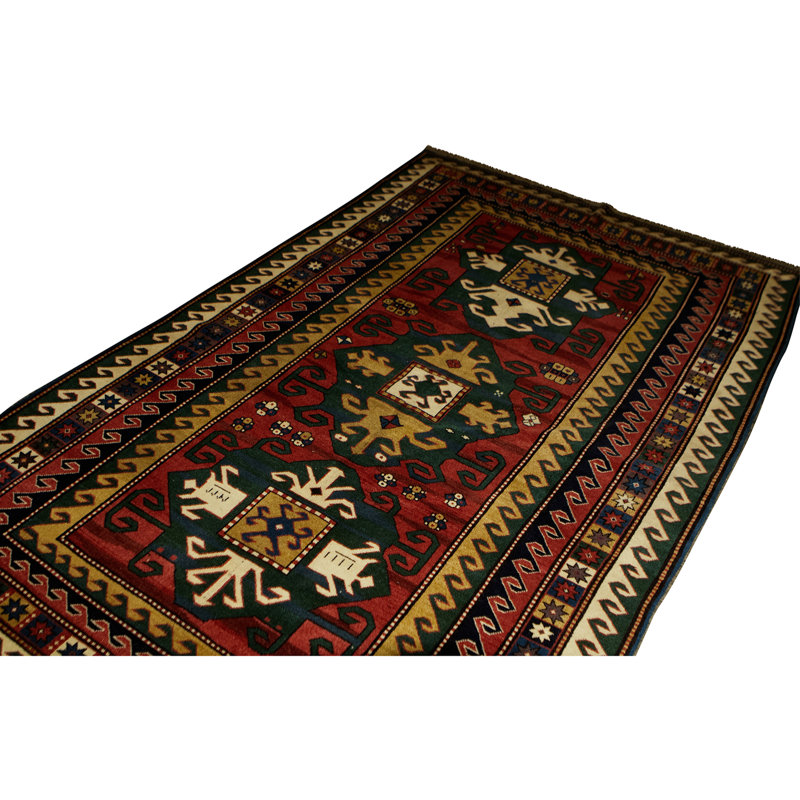 Hand Knotted Wool Area Rug in Multi