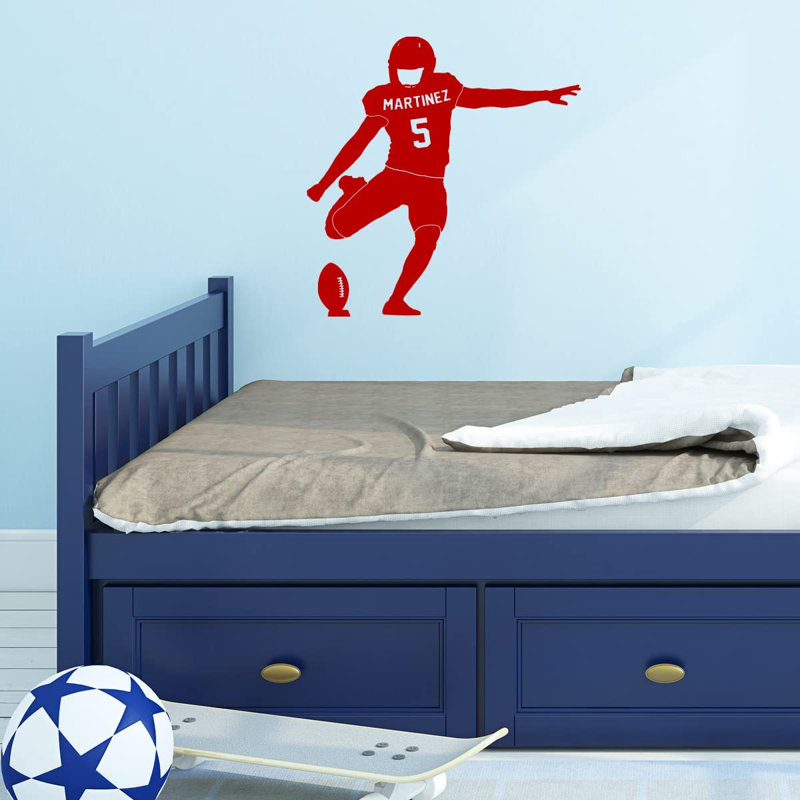 Adhésif décoratif trinquette de football personnalisé football sur pied Trinx - CS99, Bourgogne, H 18 po x l 18 po