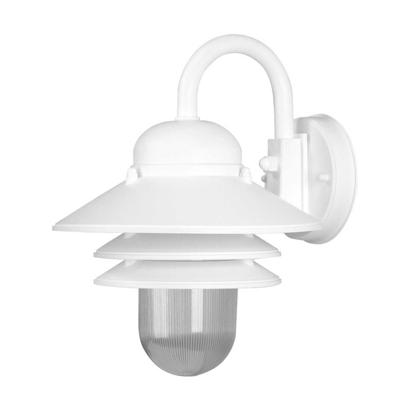 Solus Nautical Outdoor Wall Lantern, White, 3000K, Clear Prismatic 