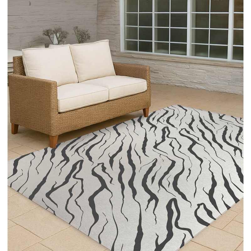 Tapis d'extérieur antidérapant Lush Cracks, Rectangle 4pi x 6 pi