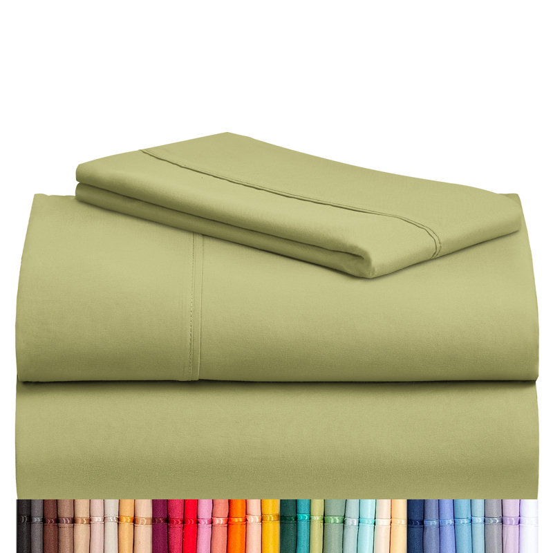 Ensemble de draps de performance Luxclub, Ensemble de draps pour lit simple avec 3 taies d'o, Limette