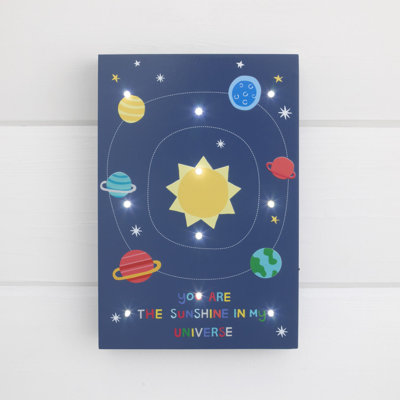 Little Love by NoJo Solar System "You are the Sunshine in my Universe" Smallwood Lighted Wall Décor