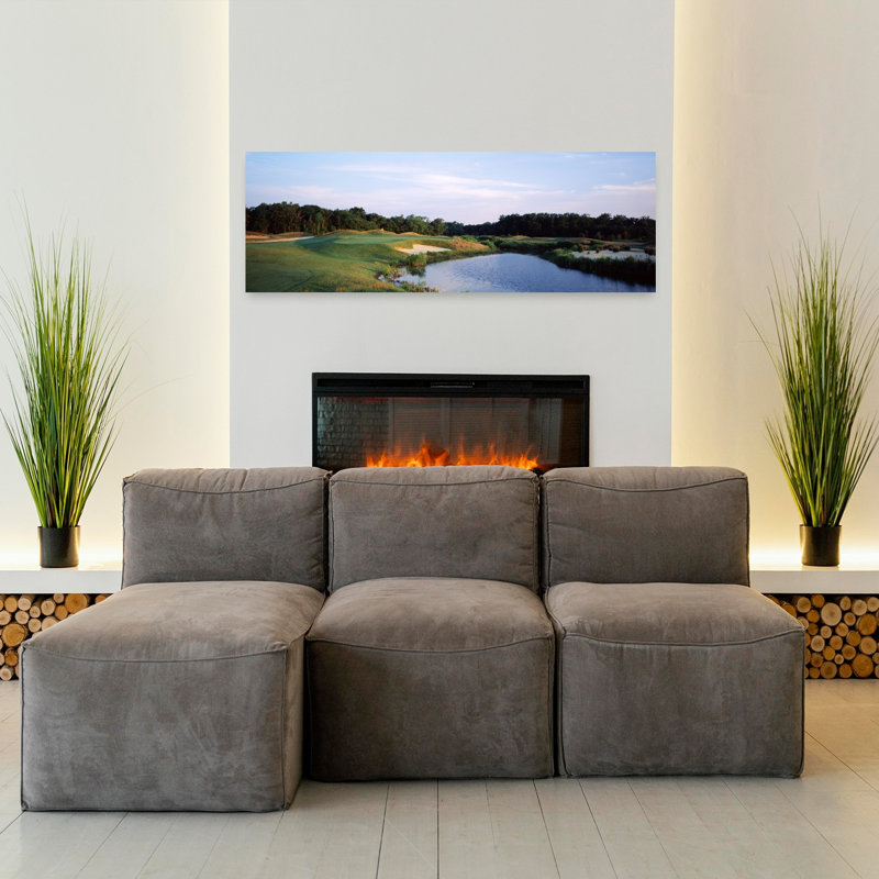Pond In A Golf Course Cape May National Golf Course Cape May National Golf Club Erma New Jersey USA by Chris John/PDI - Wrapped Canvas Panoramic Print