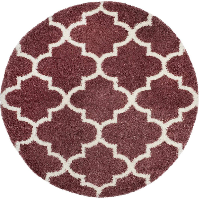 Bertl Sgm-Montreal Shag Performance Geometric Rug, Round 6'7"