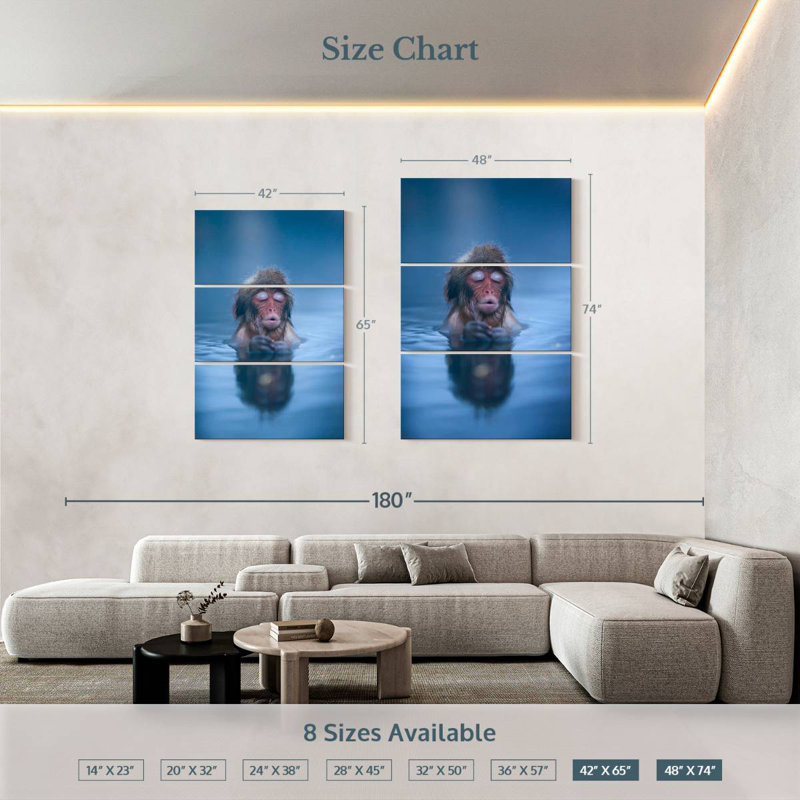 Brampt Japanese Snow Monkey, 74" H x 48" W