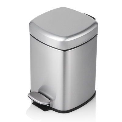 1.6 Gallon Trash Can with Slow Close Lid, Step On Trash Can with Removable Inner Bucket, Waste Bin