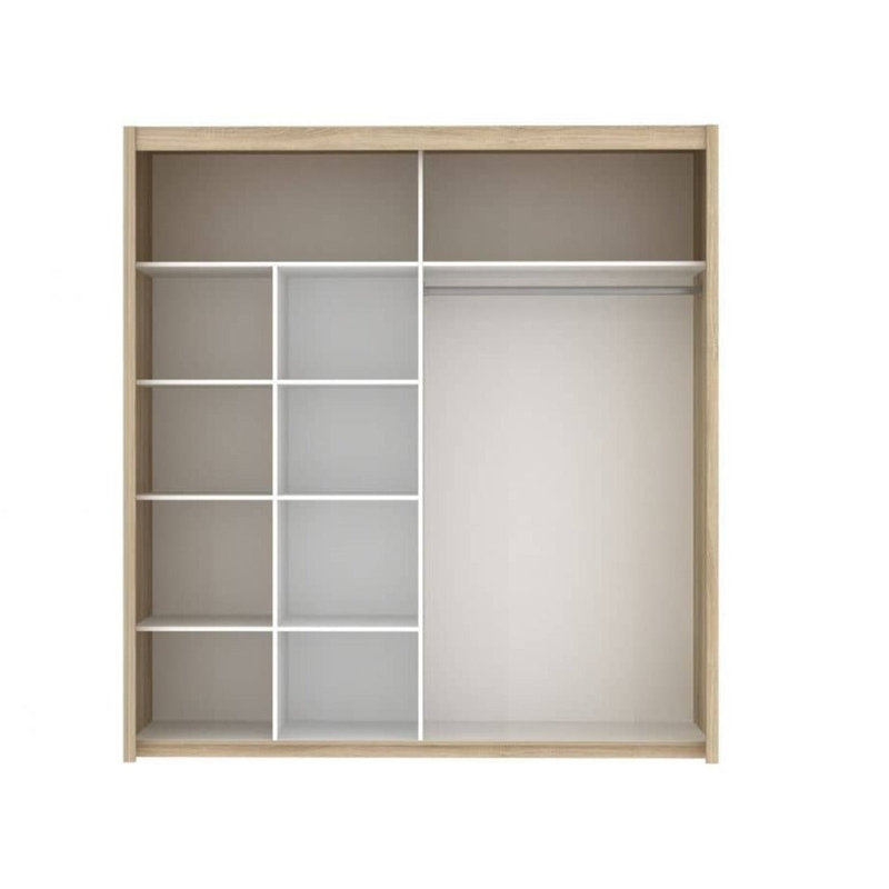 2 Door Solid + Manufactured Wood Wardrobe, Graphite