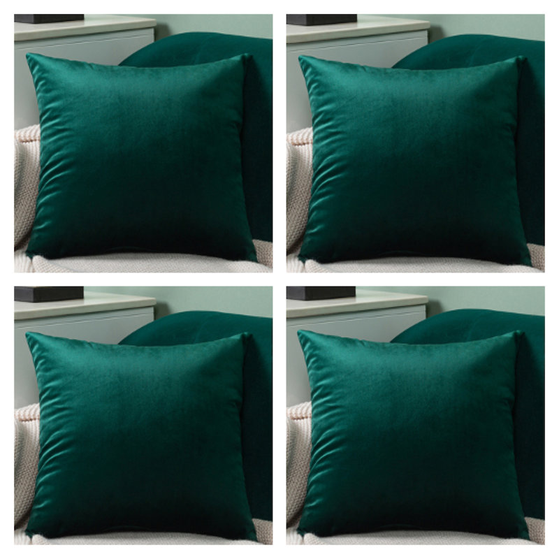 Nayelee Square Cushion Cover, Dark Green