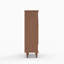 Meuble d'appoint vitré arqué avec pattes en bois, tablettes ajustables et tiroir