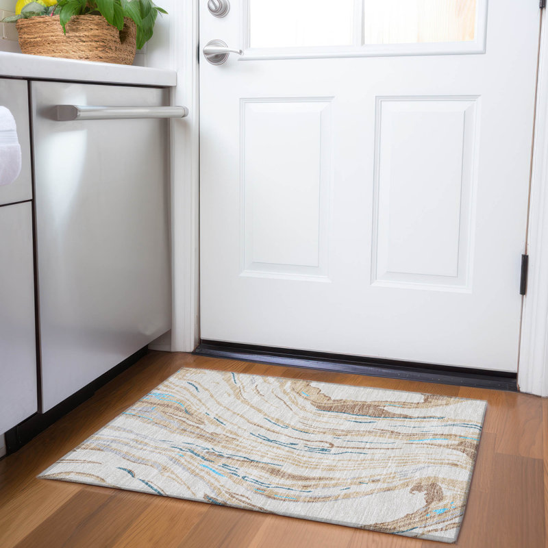 Premium Machine Washable Cortes AMF1037 Swirls Rug, Rectangle 1'8" x 2'6"