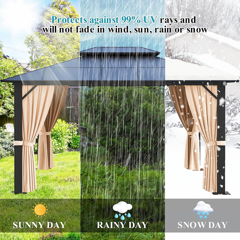 13 Ft. W x 10 Ft. D Metal Patio Gazebo