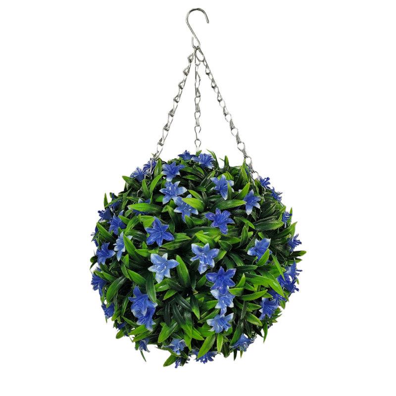Faux Plant, 28cm H x 28cm W x 28cm D, Blue