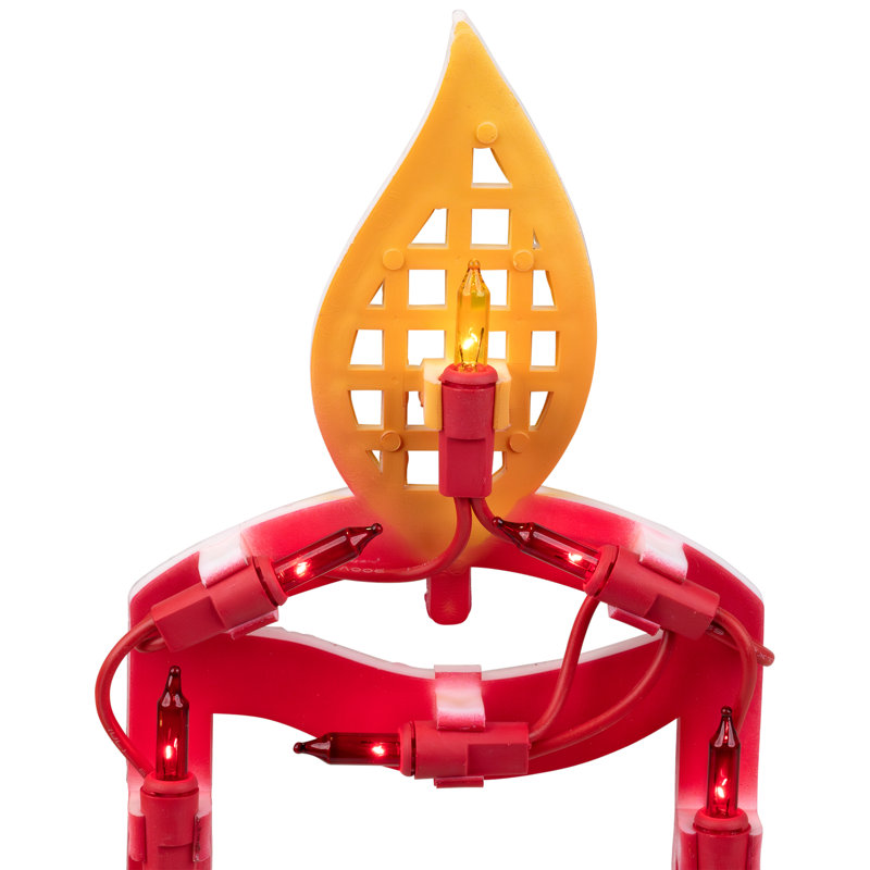 Bougie allumée avec silhouette de fenêtre de Noël houx et baies - 16,5 pouces