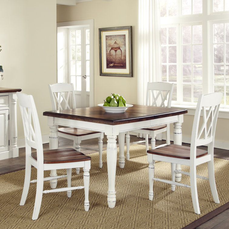 Giulia 5 - Person Extendable Solid Wood Top Four Leg Dining Set