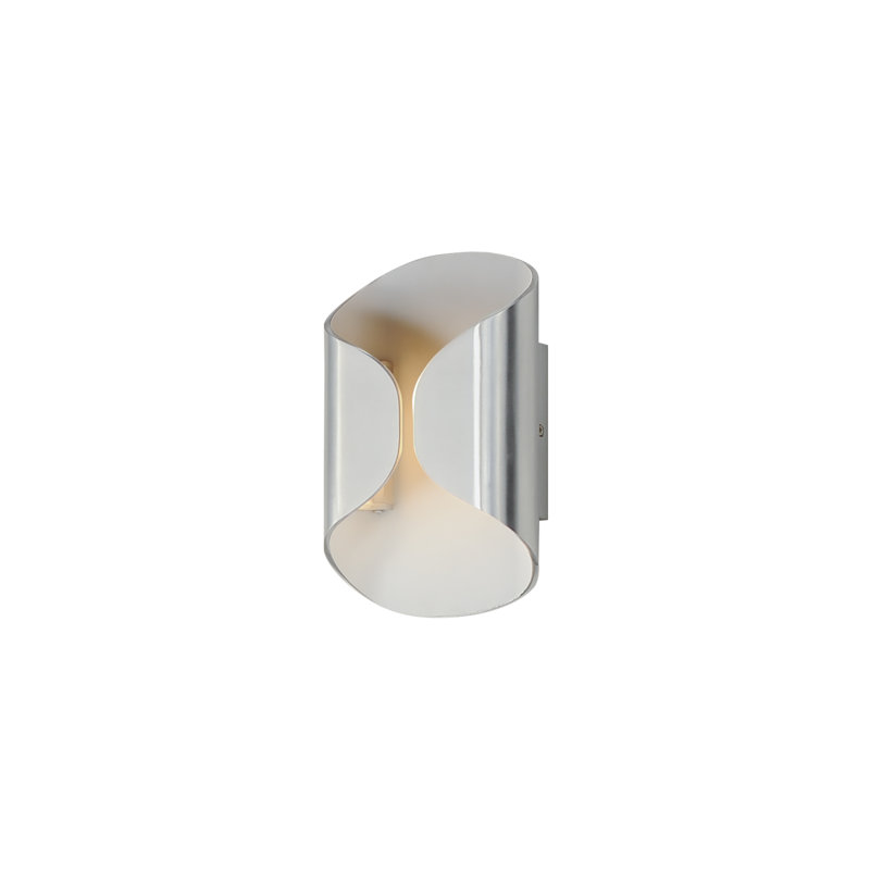 Alessandrino Aluminum LED Wall Light, 9.75" H x 6.25" W x 3.25" D, Satin Aluminum/White