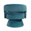 Chaise de plage pivotante en velours bleu sarcelle foncé, base en bois massif portable, fonction de camping d'hiver ensoleillée et élégante, rembourrage en mousse chaude, extérieur