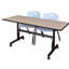 Table gigogne d'appoint Nevjana, 2 chaises empilables-32962093-32962099-32978972
