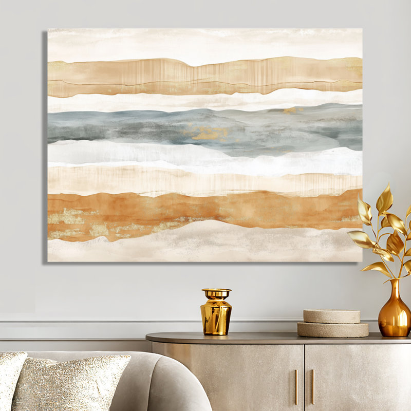 White Gold Wall Art, Tropical Beach Canvas, Celsey, H 12 po x l 20 po, Toile tendue