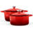 MegaChef 7 Piece Enameled Cast Iron Cookware Set in Red-123062656