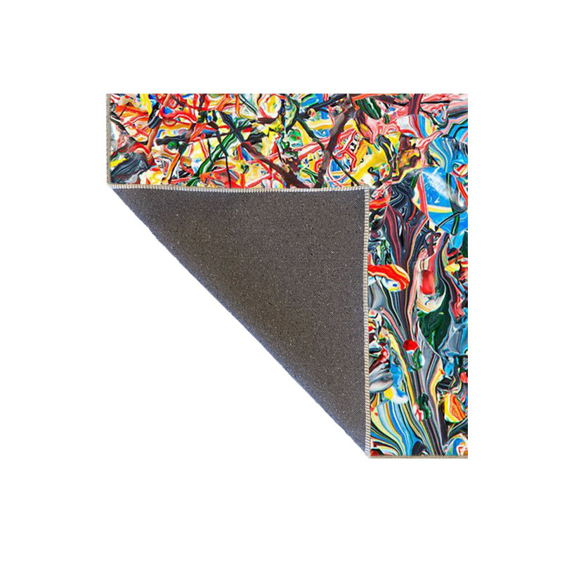 Tapis lavable multicolore à rayures mélangées, Tapis de couloir 2 pi 6 po x 6 pi 7 po inclus