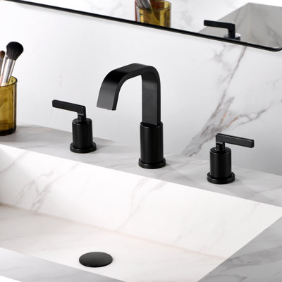Raiden 8 in. Widespread 2-Handle Bathroom Vanity Sink Faucet with Metal Pop-Up Drain