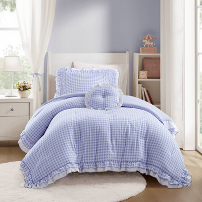 Rowena Blue Printed 3-Piece Twin/Twin XL Comforter Set