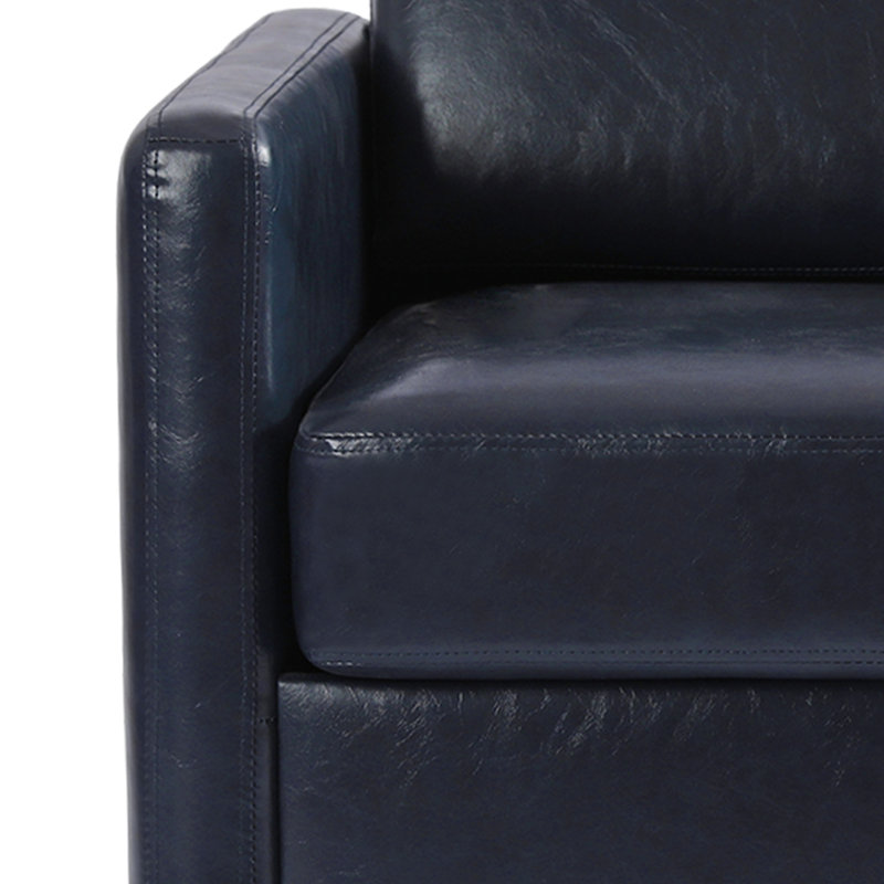Upholstered Swivel Armchair, Navy