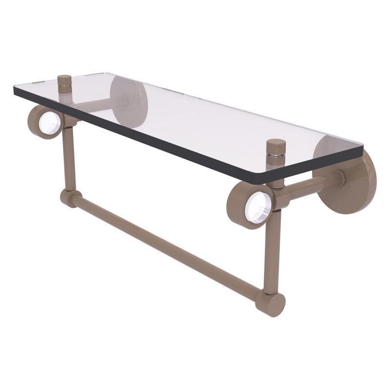 Tablette flottante avec barre à serviettes Clearview, H 6,2 po x l 16 po x P 5,65 po, Beige ombré