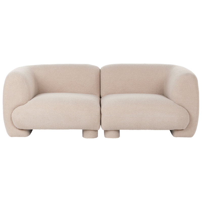 Ceonna 2 Seater Boucle Sofa, Beige Boucle, Beige