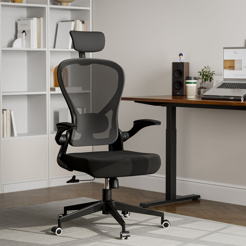Chaise de bureau, chaise de travail Mauriyah, Noir, Noir