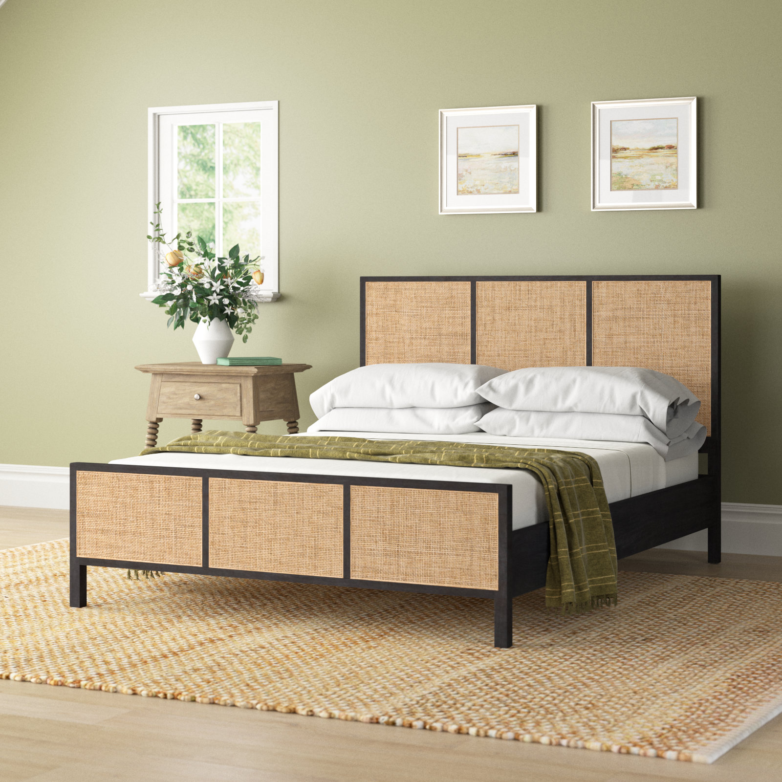 Nellie Bed, Queen, Black Wash