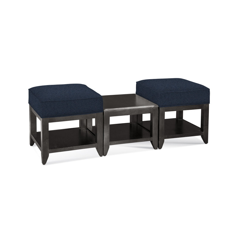 Elements Upholstered Cube Ottoman, Basic Navy; 0317-61, Havana