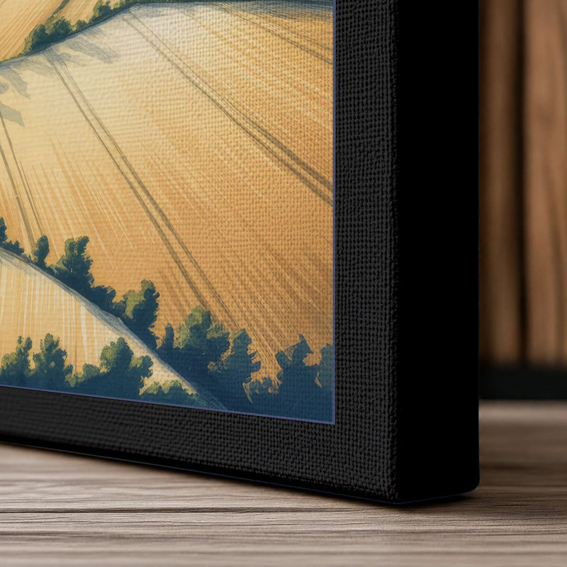 Patchwork Fields Landscape - Wrapped Canvas, 30x20 - 76.2 x 50.8 cm, Black Border