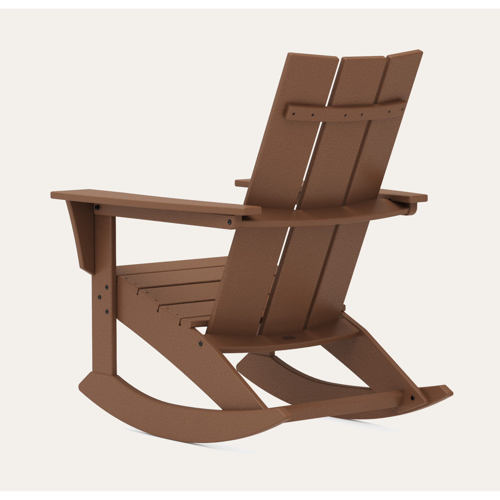 POLYWOOD® Modern Rocking Adirondack Chair, Teak