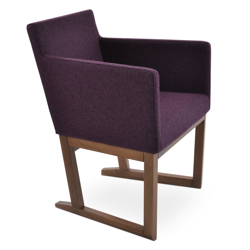 Fauteuil Harbut, Laine marron profond Camira