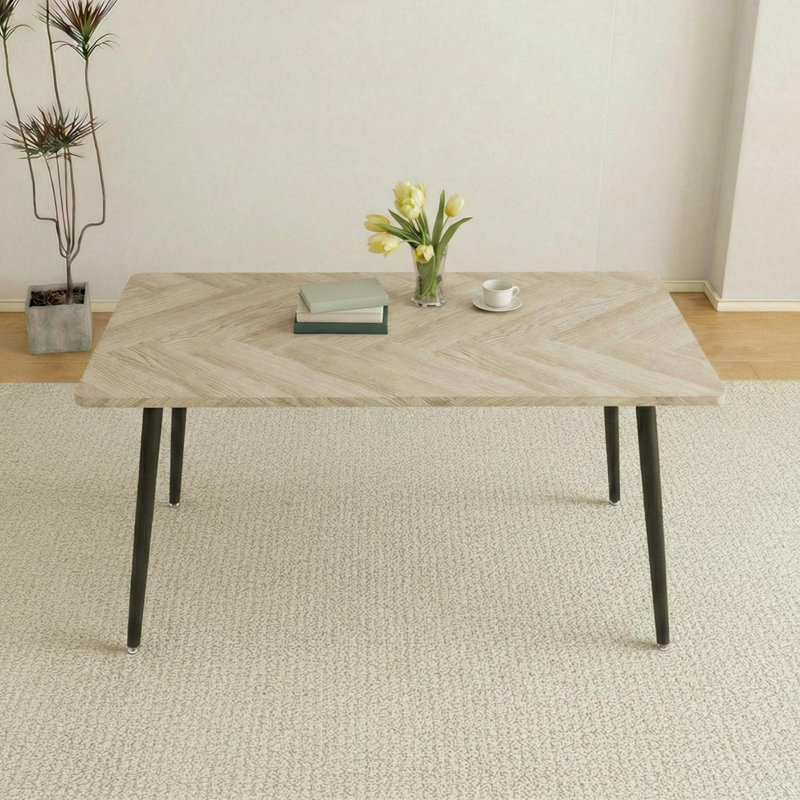 Table de salle à manger moderne en bois aggloméré 47,2 po avec pieds en métal noir