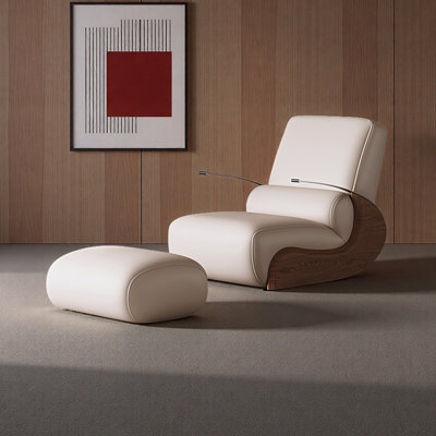 Chaise berçante de salon en similicuir