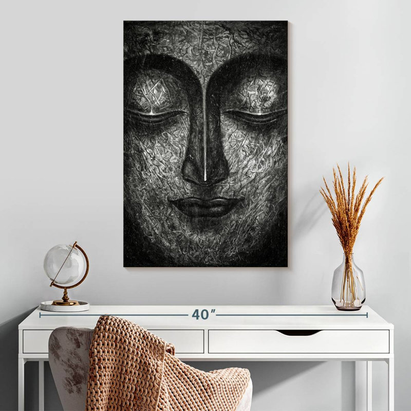 Adella Buddha Face BW, 30" H x 20" W