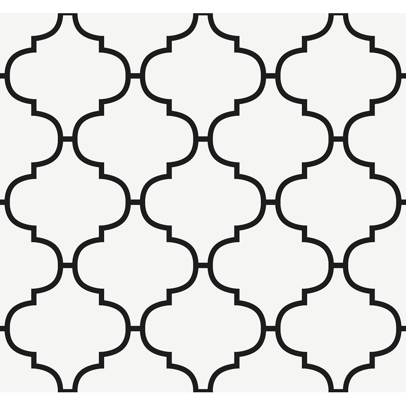 Seabrook Designs - Papier peint blanc cassé et onyx Melvyn Ogee Trellis