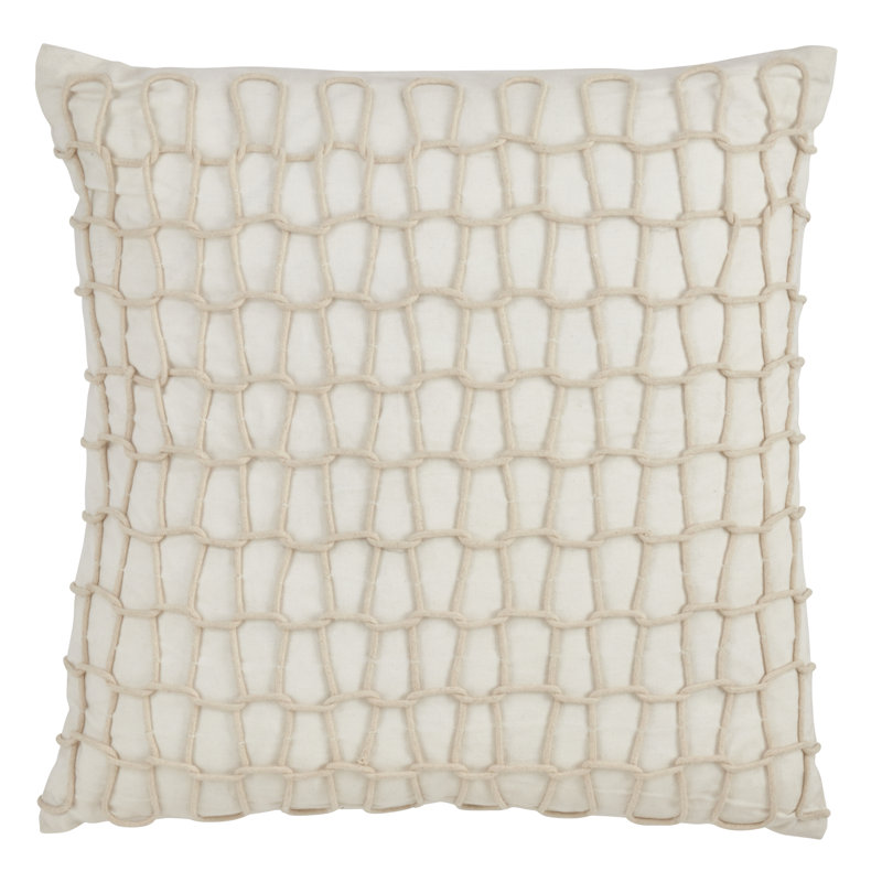 Corda Di Mare Collection Geometric Cotton Throw Pillow, Ivory