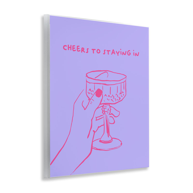  «Cheers to Staying In», art mural sur bois par House of Lulu