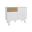 Console Tori de 39 po de largeur avec deux armoires, un tiroir et quatre tablettes, blanc - chêne naturel